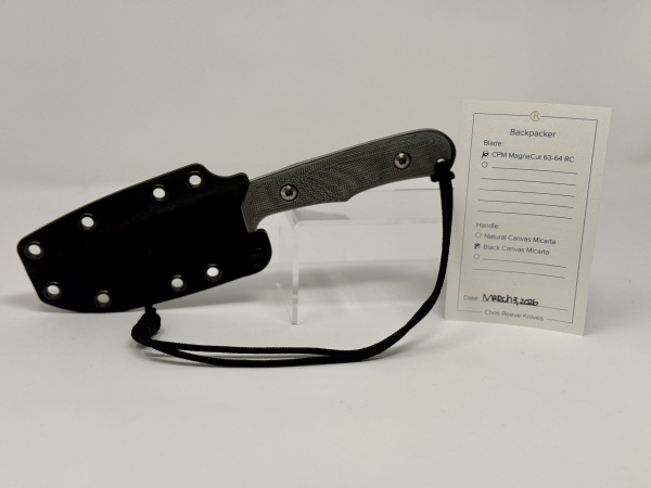Chris Reeve Backpacker MagnaCut Fixed Blade - Black Micarta - BPR-1000