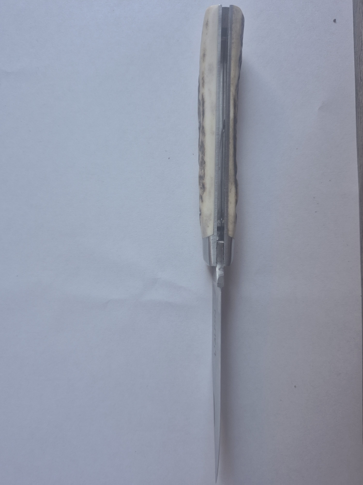 L'Alpin French Folding Knife – Deer Antler Handle – X35Cr16N Steel – Boxed