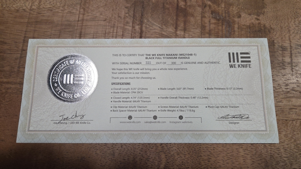 WE Knife Makani - Limited edition folding knife