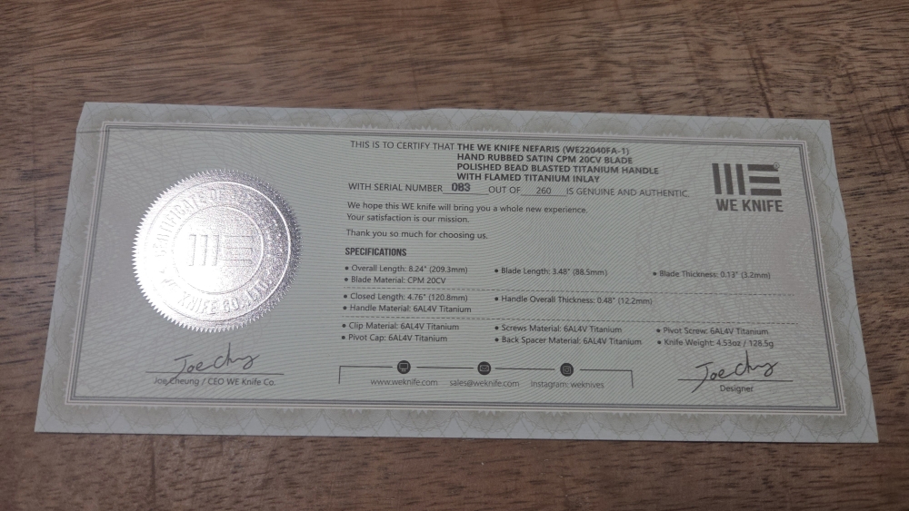 WE Knife Nefaris - Limited edition