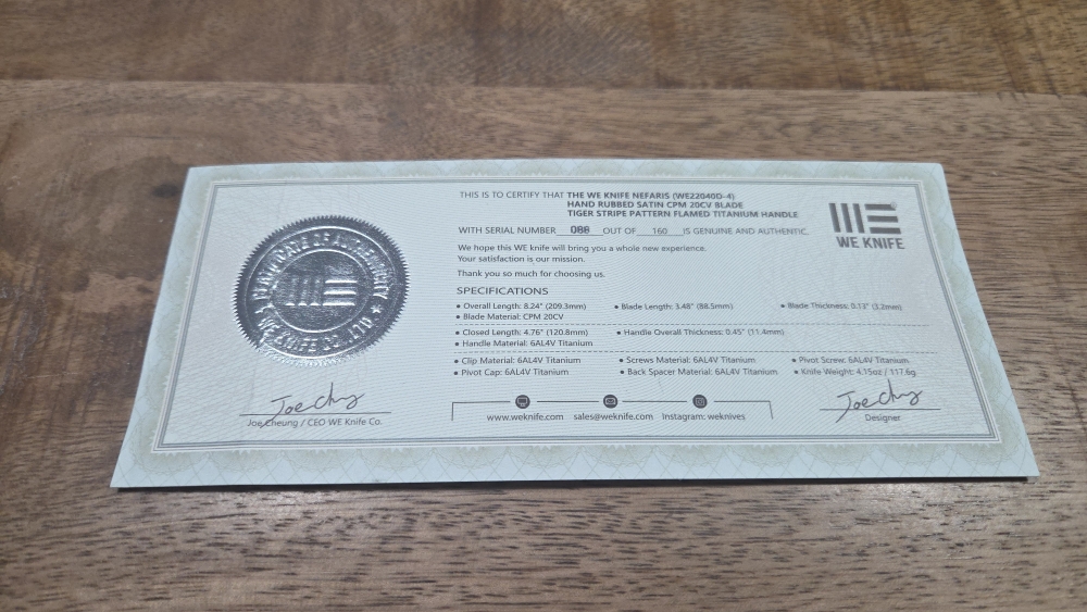 WE Knife Nefaris - Limited edition