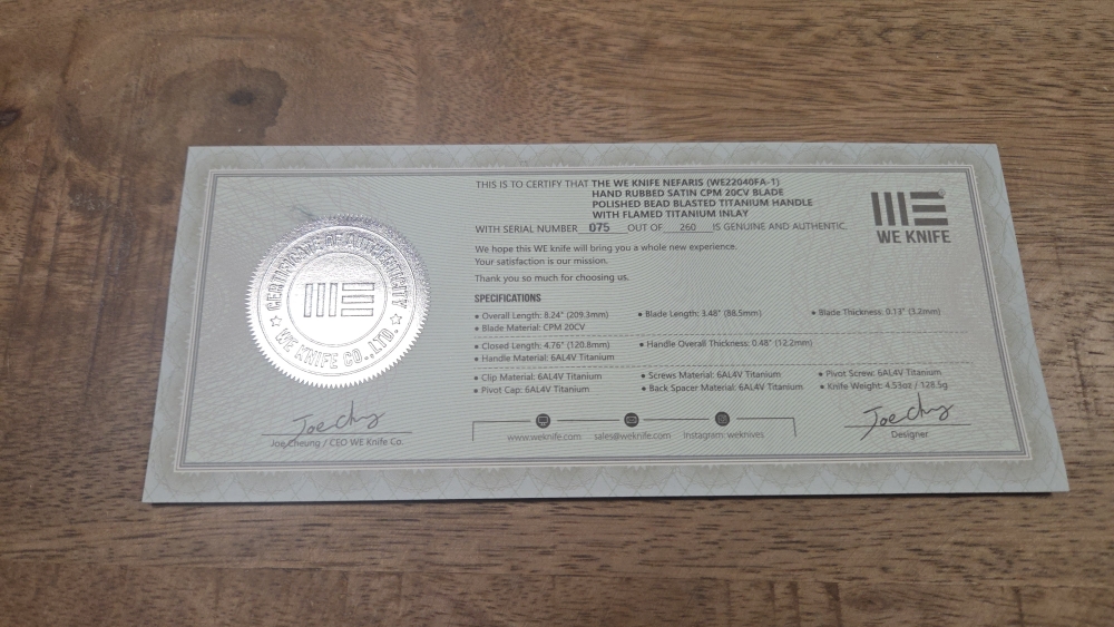 WE Knife Nefaris - Limited edition