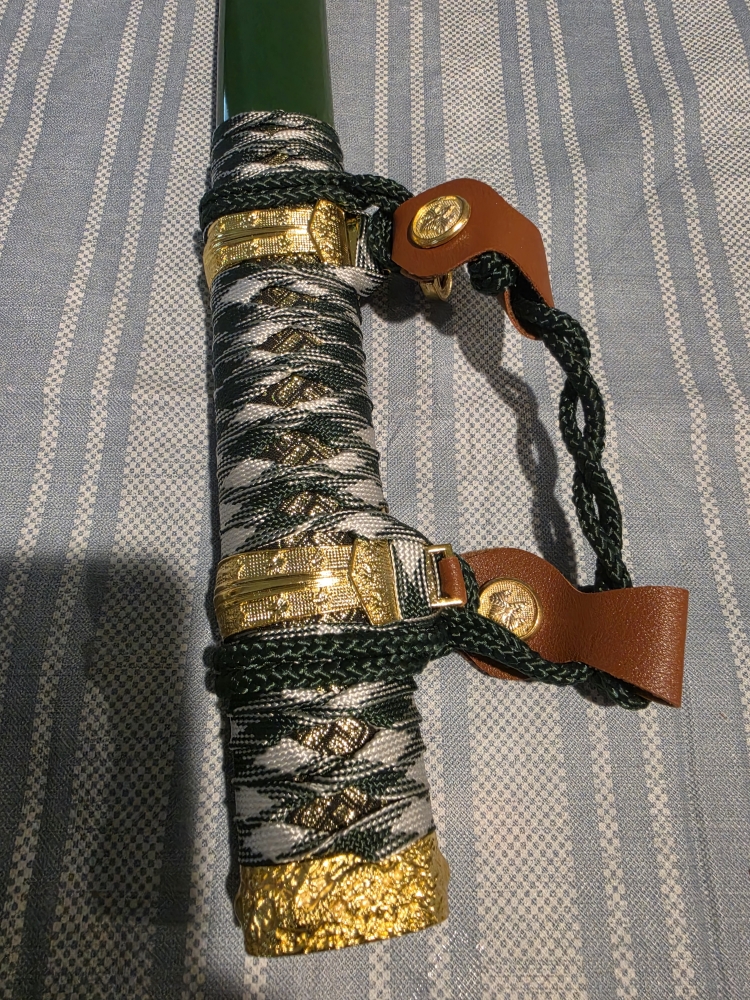 Green samurai sword