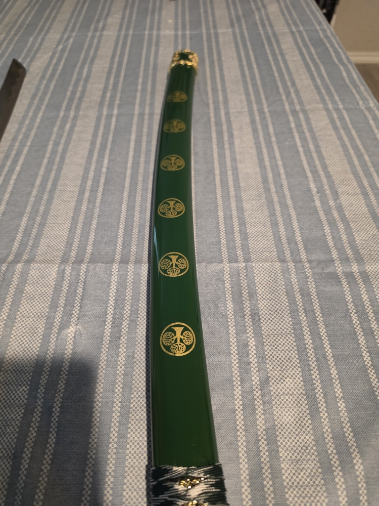 Green samurai sword