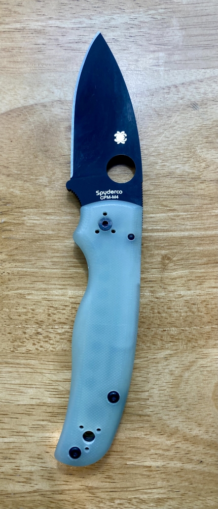 Spyderco C229GM4PBK M4 Shaman Compression Lock Knife Natural G-10 (3.6\" DLC Black) BladeHQ Exclusive