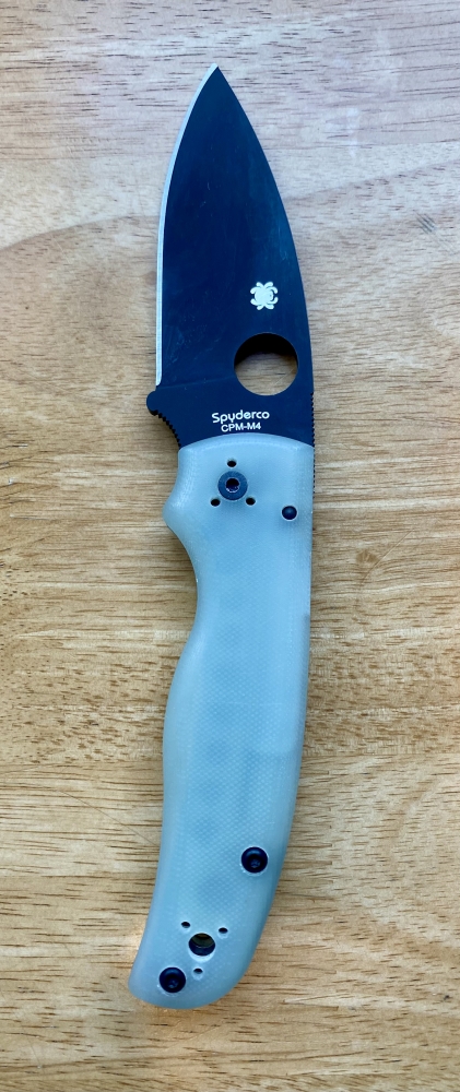 Spyderco C229GM4PBK M4 Shaman Compression Lock Knife Natural G-10 (3.6\" DLC Black) BladeHQ Exclusive