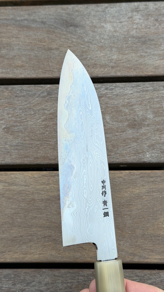 Satoshi Nakagawa x Naohito Myojin B1D Aogami #1 Santoku 180mm