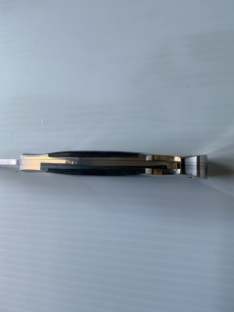 Boker Optima Pocket Knife w/exchangeable blades, an attached Bowie Blade w/ Giraffe Bone Scales stained Gray… Plus a Ceramic (exchangeable blade)