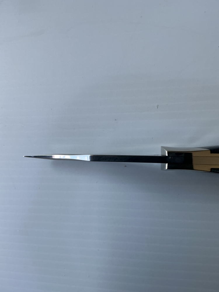 Boker Optima Pocket Knife w/exchangeable blades, an attached Bowie Blade w/ Giraffe Bone Scales stained Gray… Plus a Ceramic (exchangeable blade)