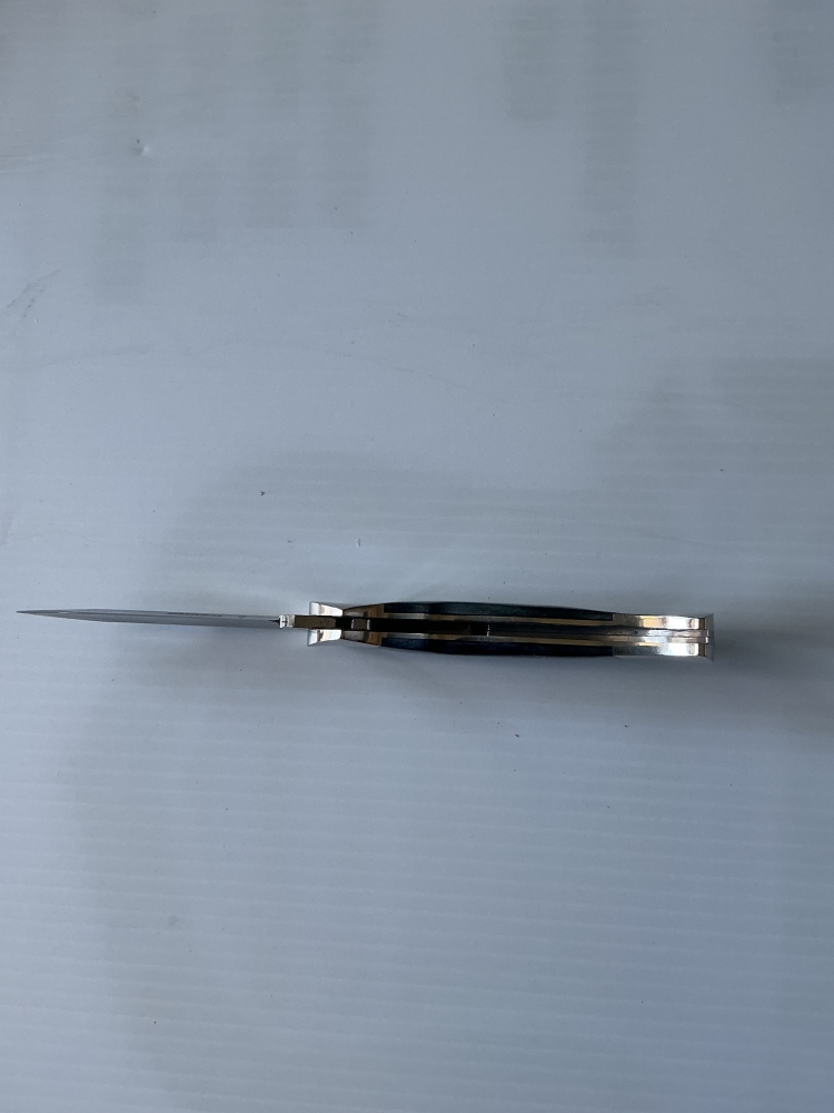 Boker Optima Pocket Knife w/exchangeable blades, an attached Bowie Blade w/ Giraffe Bone Scales stained Gray… Plus a Ceramic (exchangeable blade)