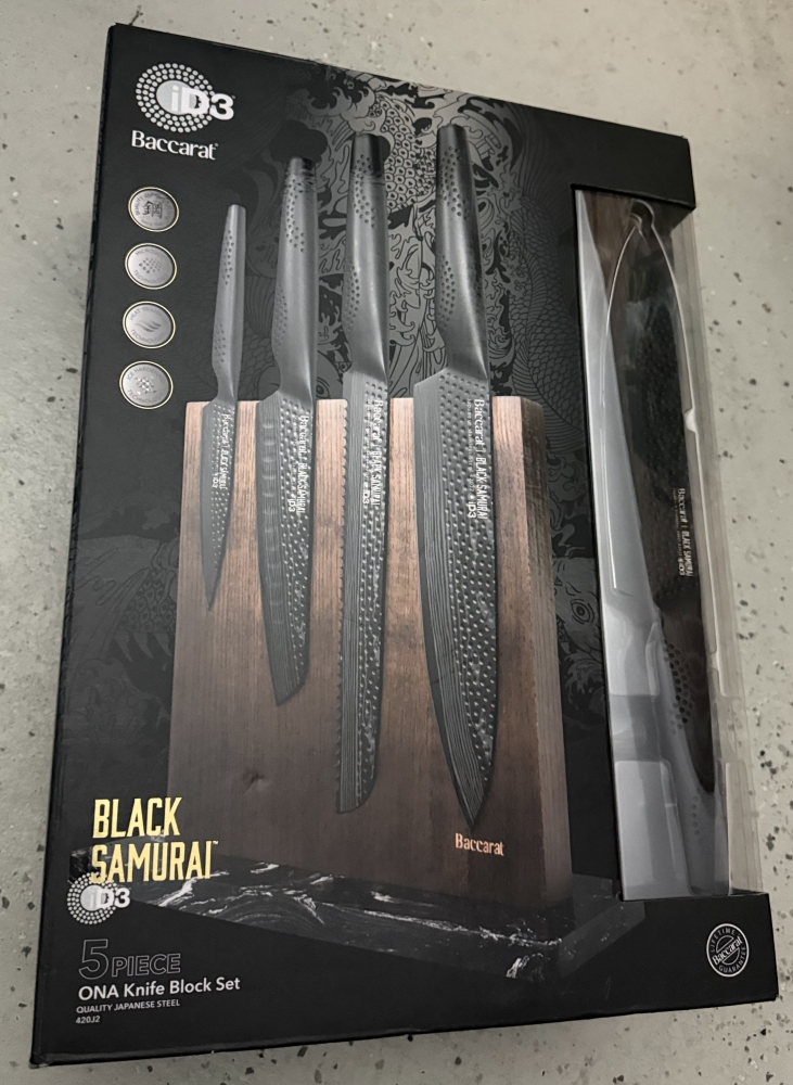 Baccarat Black Samurai iD3 5 Piece Knife Block Set