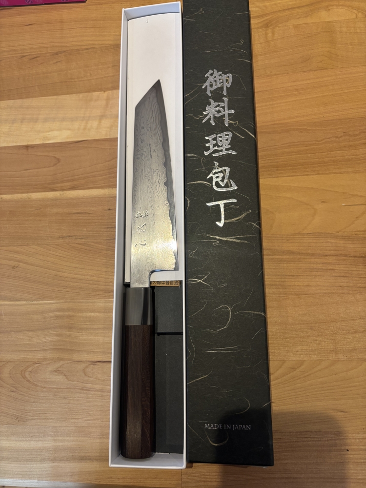 Nakagawa Satoshi Aogami 1 Damascus Kiritsuke 21 cm