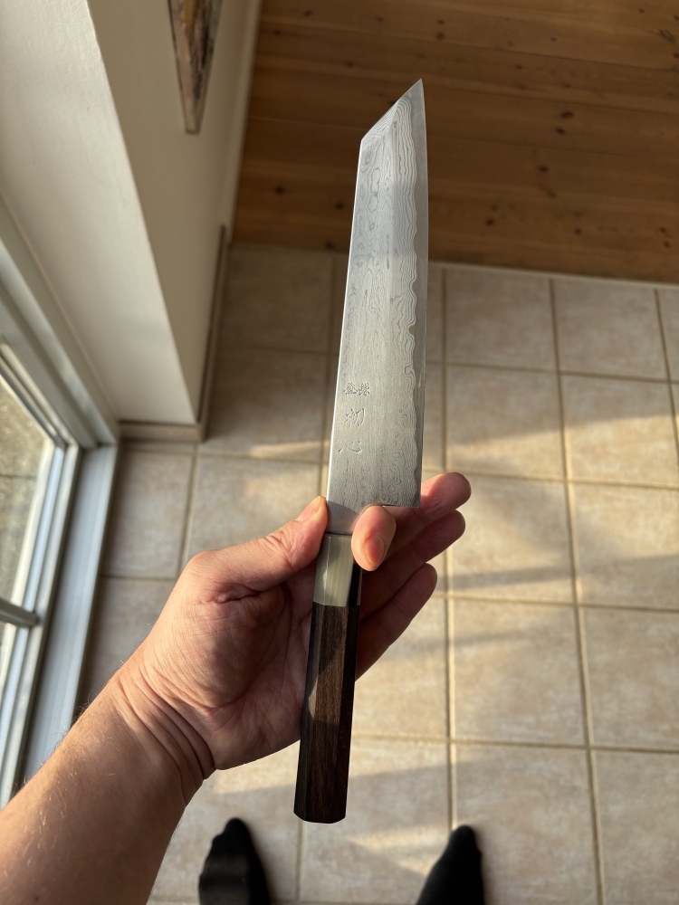 Nakagawa Satoshi Aogami 1 Damascus Kiritsuke 21 cm