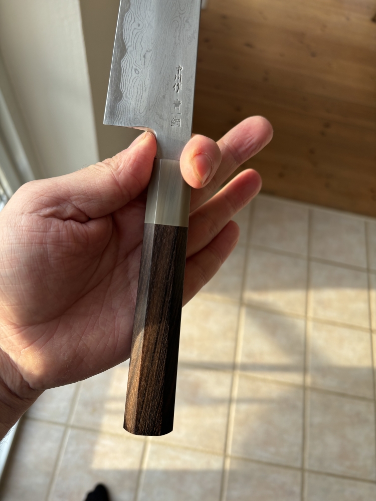 Nakagawa Satoshi Aogami 1 Damascus Kiritsuke 21 cm