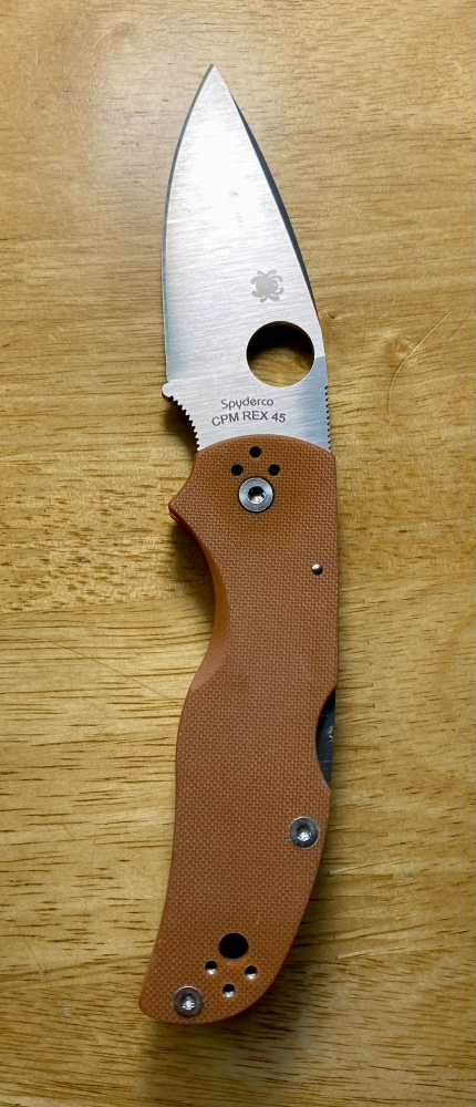Spyderco Native 5 C41GPBORE5 - REX 45 Blade - Burnt Orange G10 Handle - Sprint Run - USA Made