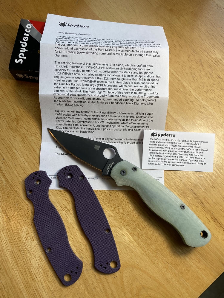 Spyderco C81GPPRBK2 Para 2 - CPM Cruwear - DLT Exclusive