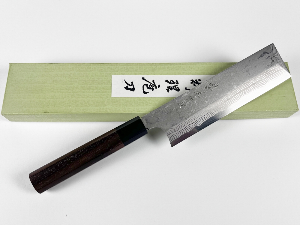 Hideo Kitaoka Shirogami 2 Damascus Usuba 180mm  BNIB Japanese Kitchen Knife