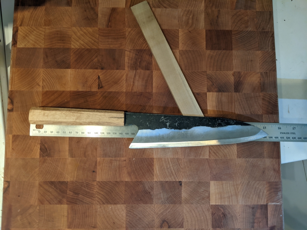 Hand forged/crafted AG Klint 230mm S-grind chefs knife/gyuto + 1075 carbon steel