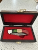 Hand Made 💯Coltello da Tasca in Acciaio Damasco - Manico Tracolore (Italia)in Legno e Osso