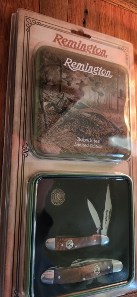 Remington limited edition Bobwhite quail knife and Tin set