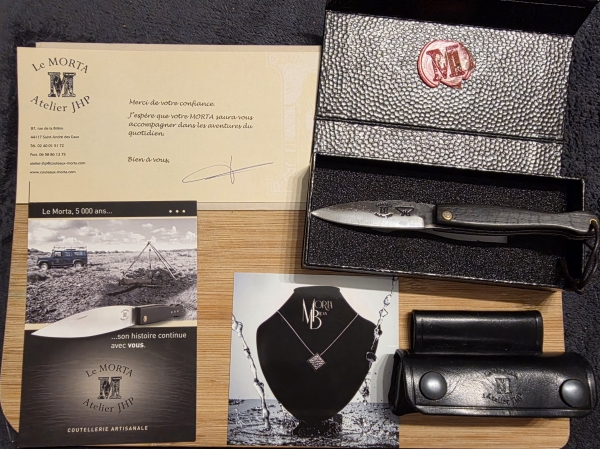 Le Morta - Atelier JHP - Handcrafted French Knife - Fossilized Oak Handle