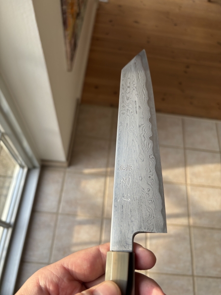 Nakagawa Satoshi Aogami 1 Damascus Kiritsuke 21 cm