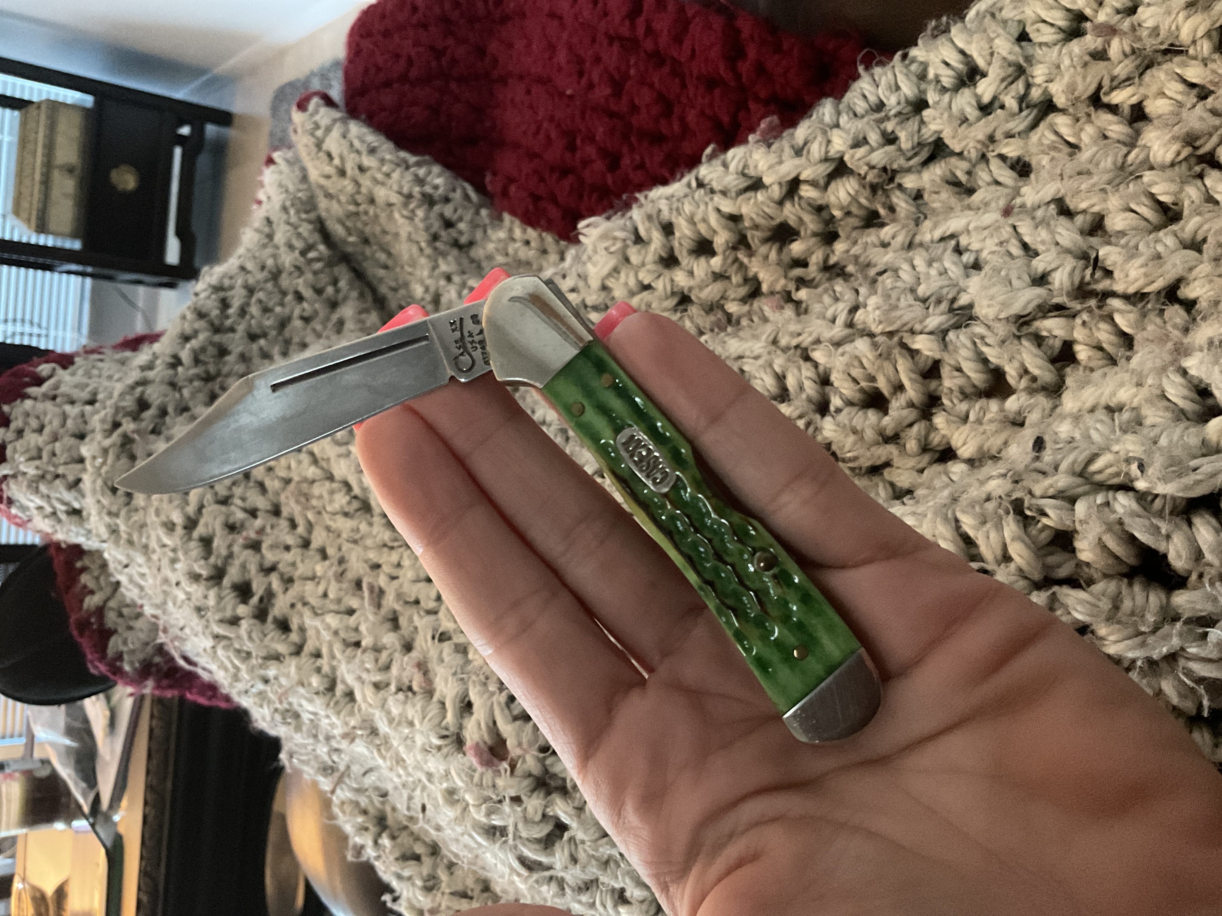 rt　カルコーク　ペーパーナイフ　キーホルダー　ニケセット　８０s Case XX USA 1998 Lizard Skin Burnt Lite Green Bone Copperlock Knife