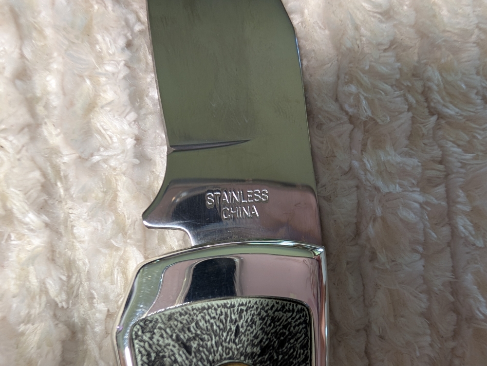 Franklin Mint Howling Timber Wolf Folding Knife 