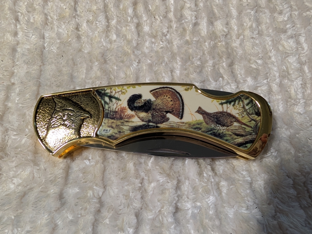Franklin Mint Wild Bird Grouse Folding Knife 