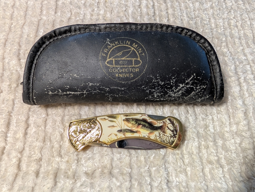 Franklin Mint Largemouth Bass Folding Knife 