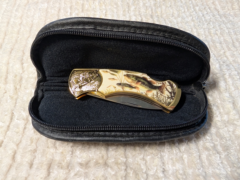 Franklin Mint Largemouth Bass Folding Knife 