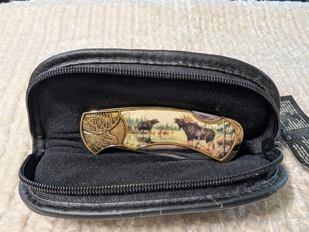 Franklin Mint Moose Folding Knife  