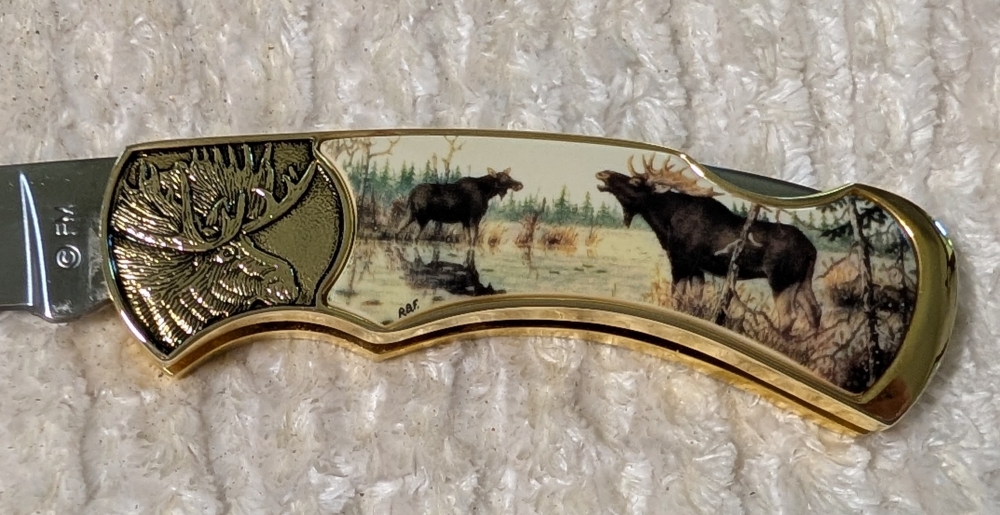 Franklin Mint Moose Folding Knife  