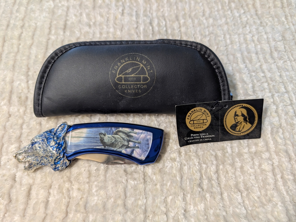 Franklin Mint Timber Wolf Folding Knife 