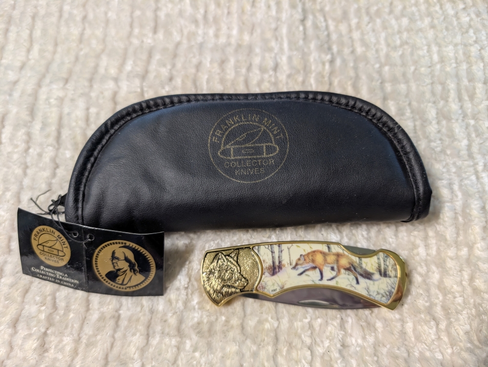 Franklin Mint Red Fox Folding Knife 