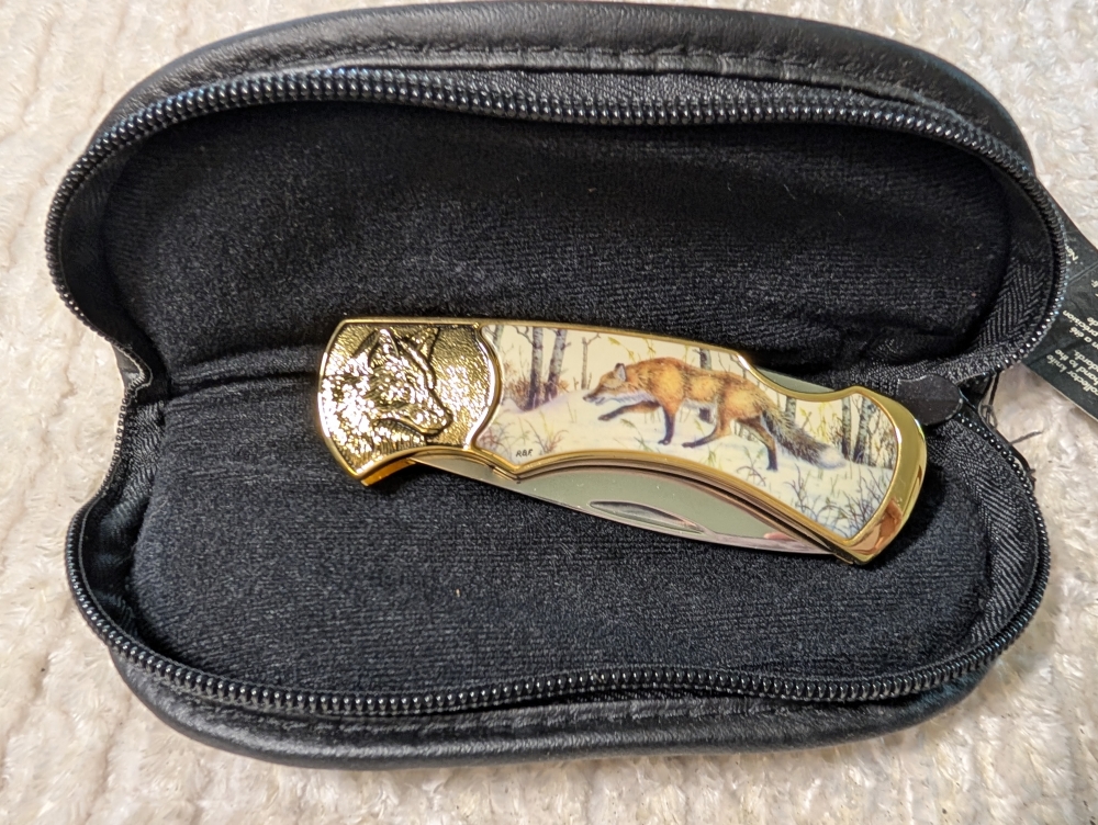 Franklin Mint Red Fox Folding Knife 