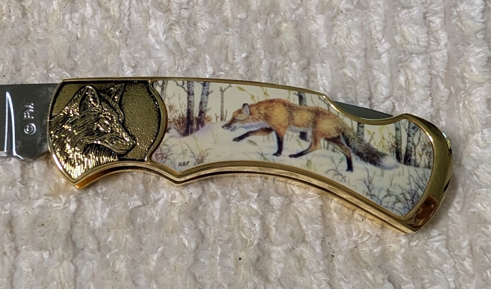 Franklin Mint Red Fox Folding Knife 