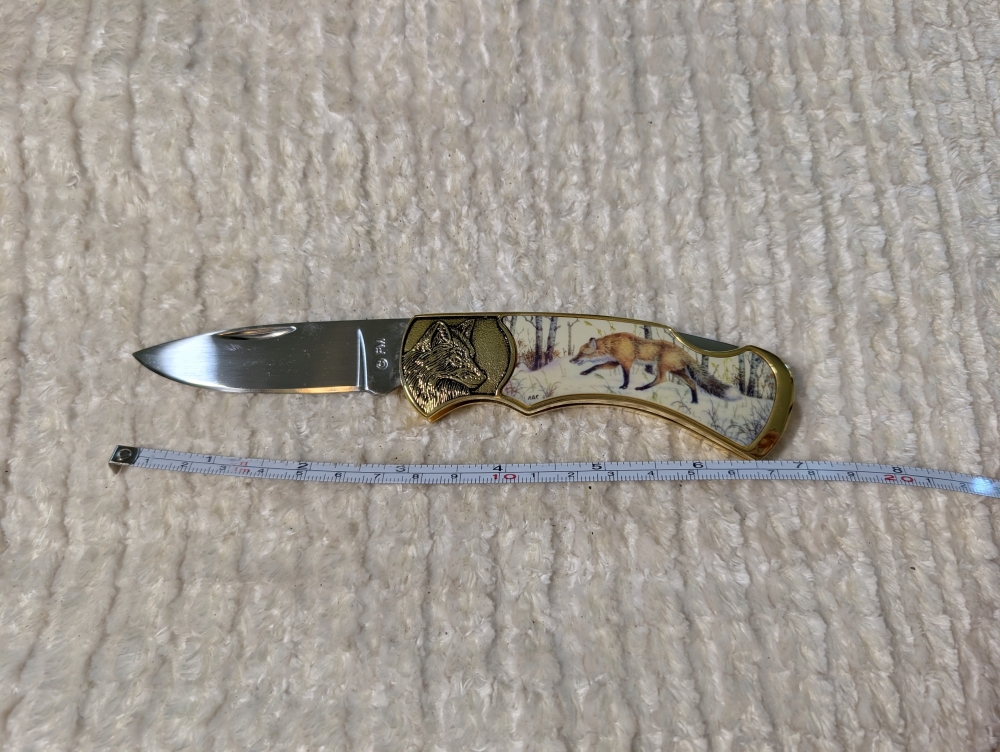 Franklin Mint Red Fox Folding Knife 