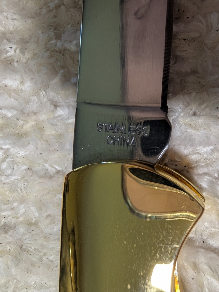 Franklin Mint Caribou Elk Folding Knife 