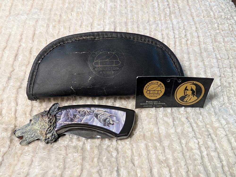 Franklin Mint Timber Wolf Folding Knife 