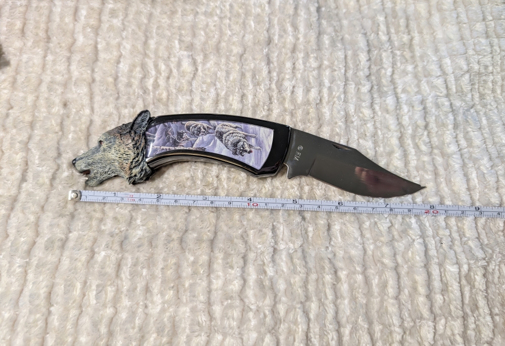 Franklin Mint Timber Wolf Folding Knife 