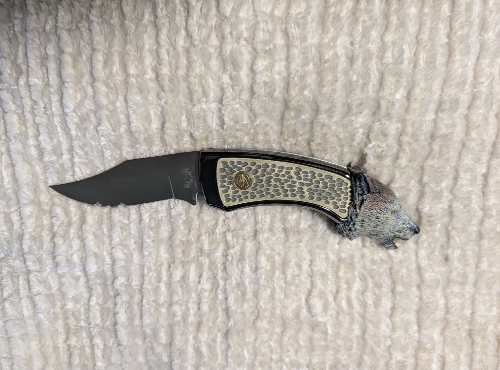 Franklin Mint Timber Wolf Folding Knife 
