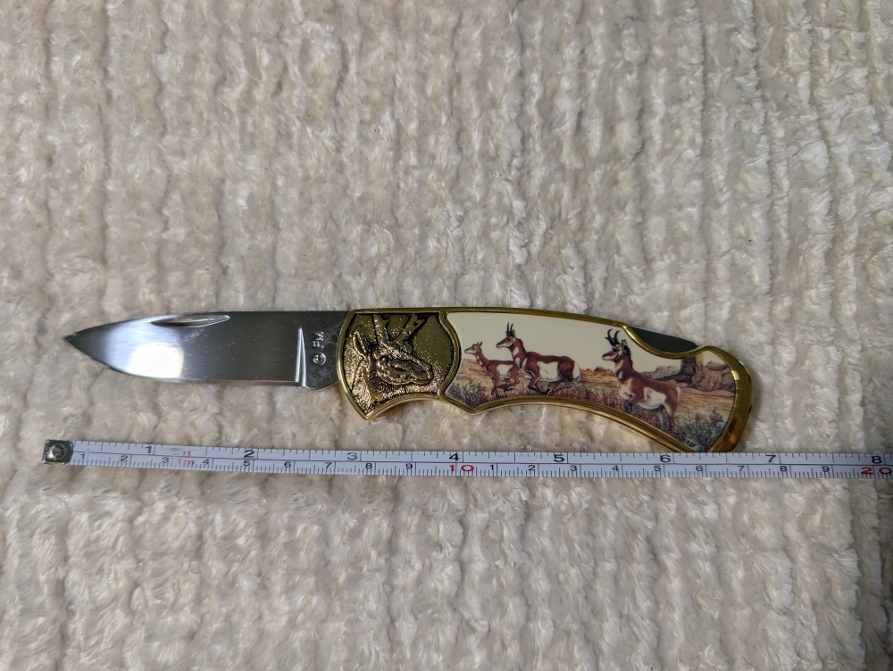 Franklin Mint Caribou Folding Knife 