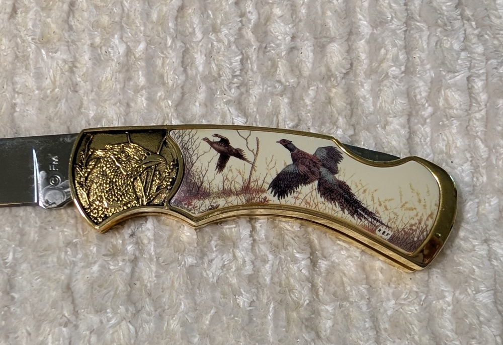 Franklin Mint Wild Bird Pheasant Folding Knife 