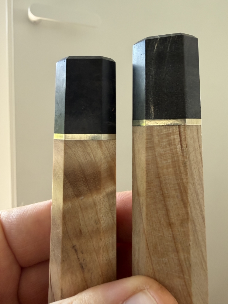 Bundle of Maple wood resin handles S, M and L