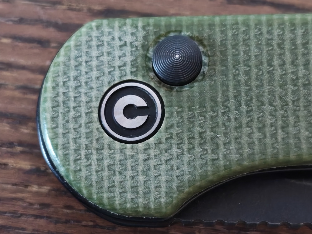 Civivi Elementum Button lock 1 Black, Olive Micarta (lightly used)