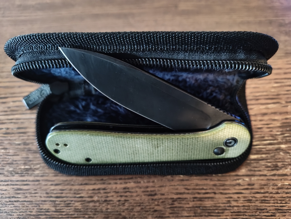 Civivi Elementum Button lock 1 Black, Olive Micarta (lightly used)