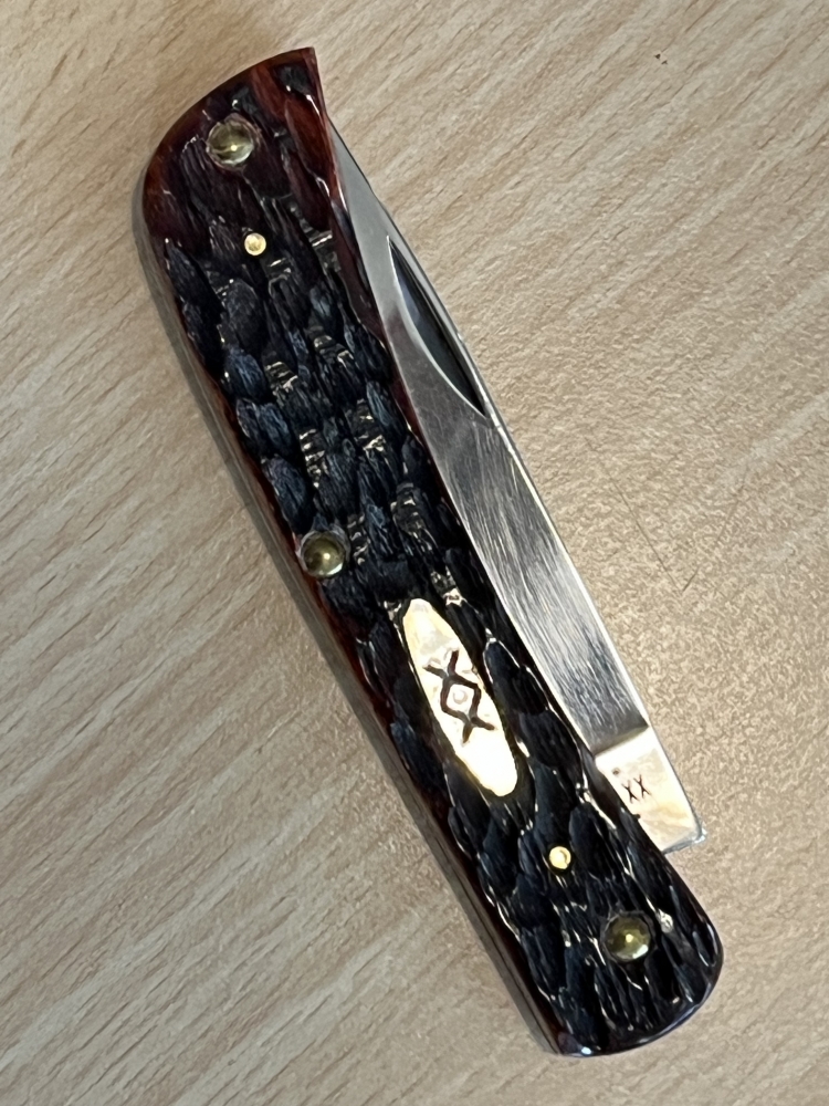 UNUSED CASE CARBON SOD BUSTER JR MAHOGANY BONE