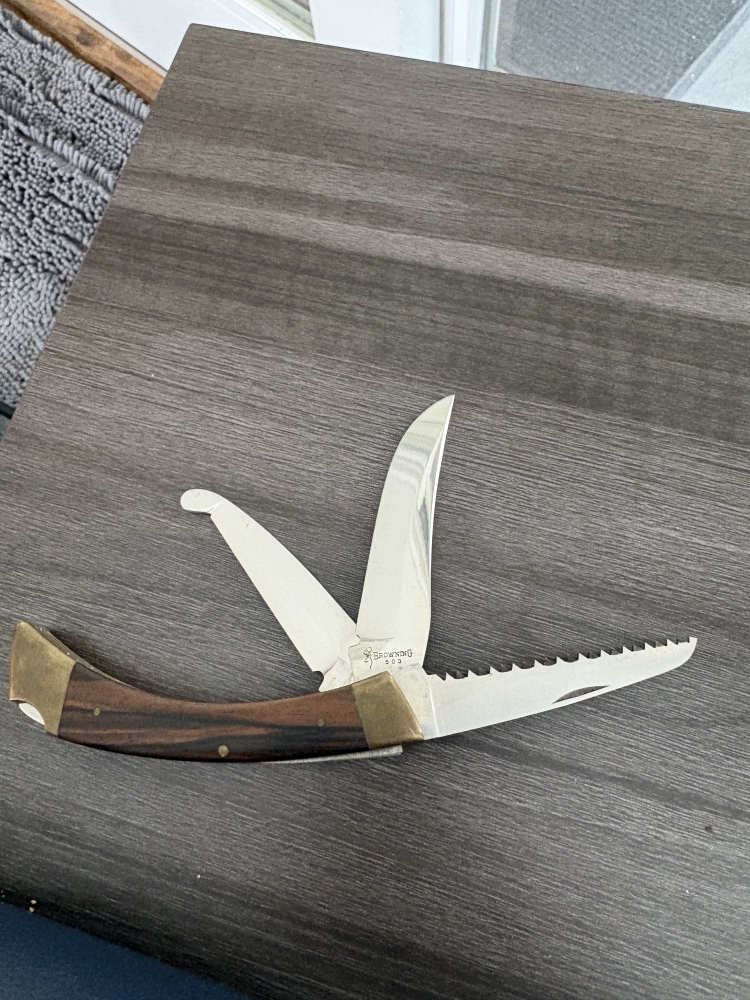 Browning 503 Folding 3 Blade Hunting Knife (No Sheath)