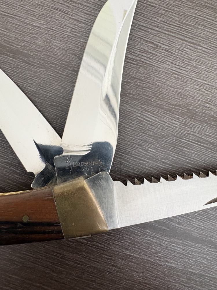 Browning 503 Folding 3 Blade Hunting Knife (No Sheath)